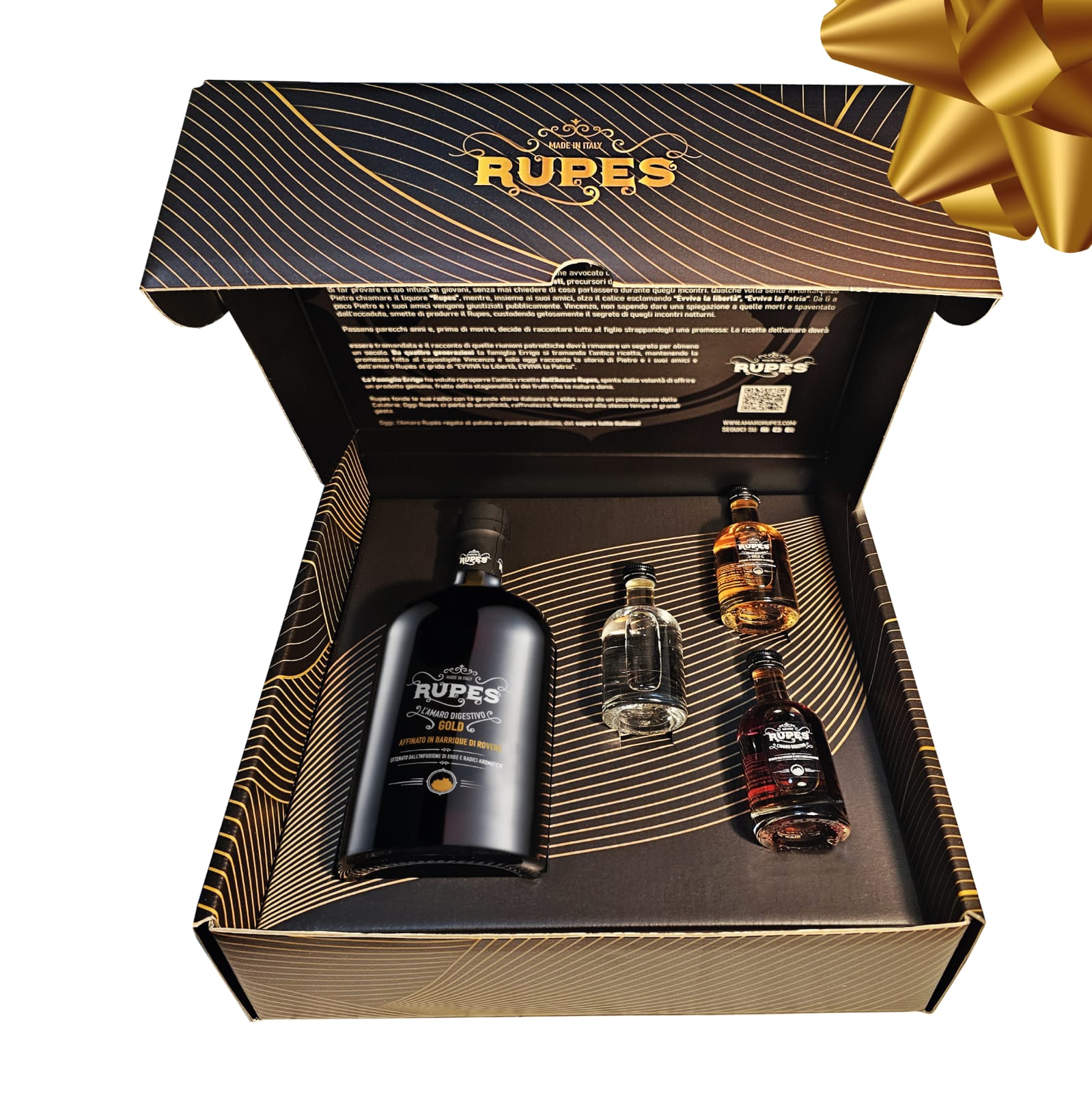 Amaro Rupes Gold con 3 degustazioni di grappa